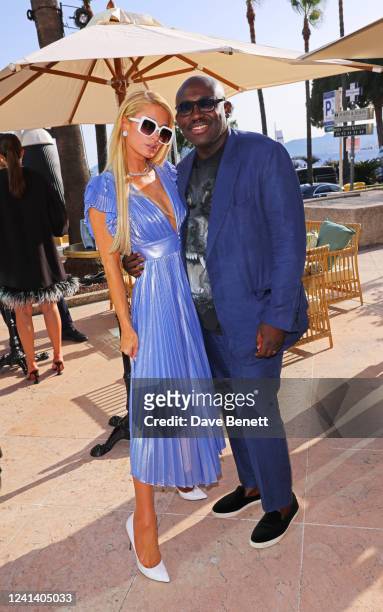 Paris Hilton and Editor-In-Chief of British Vogue Edward Enninful attend a private view of "Vogue x Snapchat: Redefining The Body, Curated By Edward...