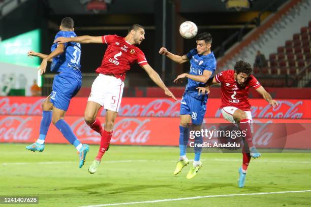 Achraf Bencharki of Zamalek in action during the Egyptian Premier League week 20 match between Al Ahly and Zamalek at Al Salam Stadium in Cairo,...