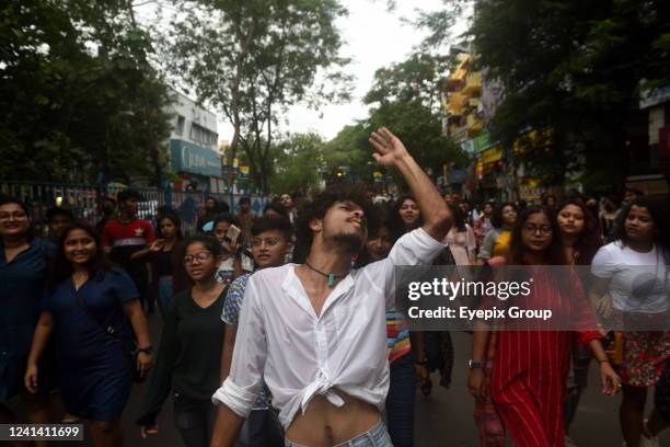 Members and supporters of the LGBTIQ community take part during an annual march to celebrate Pride month, originally in memory of Stonewall Riots....