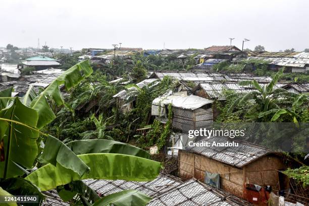 View of Rohingya houses from the Rakhine State of Myanmar, crossed the border and took refuge in Cox's Bazar, Bangladesh on June 16, 2022. Rohingyas...