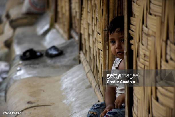 Rohingya child is seen in the Rakhine State of Myanmar, crossed the border and took refuge in Cox's Bazar, Bangladesh on June 16, 2022. Rohingyas...