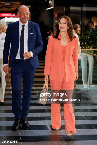 Crown Princess Mary of Denmark attends the Dutch-Danish business conference at New Babylon on June 20, 2022 in The Hague, Netherlands.