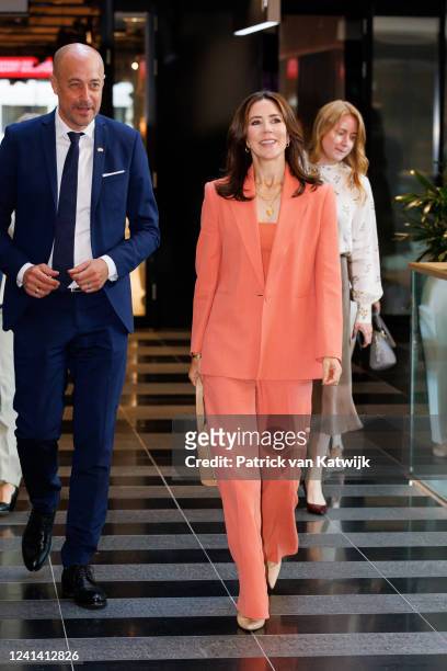 Crown Princess Mary of Denmark attends the Dutch-Danish business conference at New Babylon on June 20, 2022 in The Hague, Netherlands.