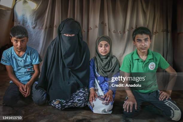 Syrian refugees are seen at the refugee camp in Idlib, Syria on June 17, 2022. Hundreds of thousands of civilians who were forcibly displaced by the...