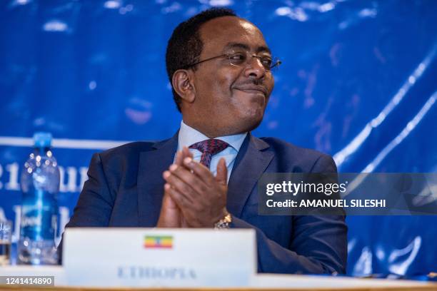 Redwan Hussein, National security advisor to the Prime Minister of Ethiopia is seen during the first Horn of Africa peace conference in Addis Ababa,...