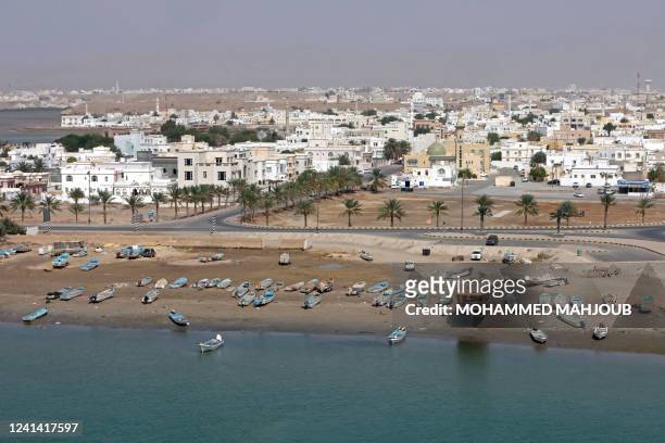 Picture shows a view of the Omani port city of Sur, south of the capital Muscat, on June 19, 2022.