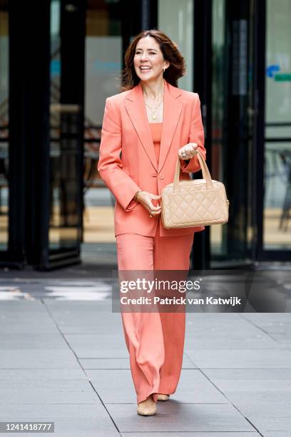 Crown Princess Mary of Denmark visits the Royal Academy of Arts on June 20, 2022 in The Hague, Netherlands.