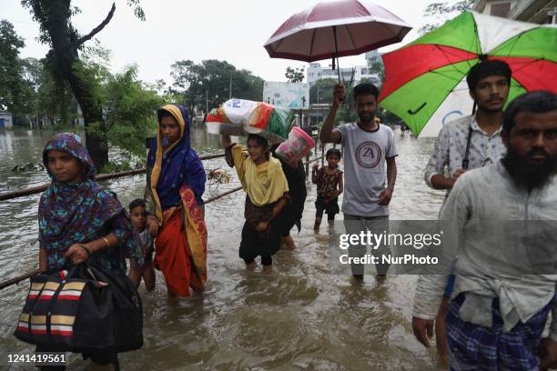 Heavy monsoon rainfalls in Companiganj, Sylhet, Bangladesh on June 20, 2022. At least 26 more people have died in monsoon flooding and lightning...