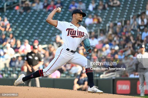 Minnesota Twins starting pitcher Chris Archer delivers a pitch during a game between the Minnesota Twins and New York Yankees on June 8, 2022 at...