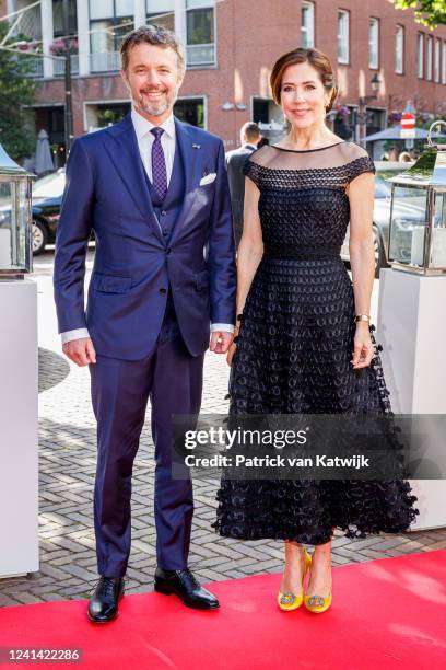 Crown Prince Frederik of Denmark and Crown Princess Mary of Denmark attend the Dutch-Danish Trade dinner in the Grote Kerk on June 20, 2022 in The...