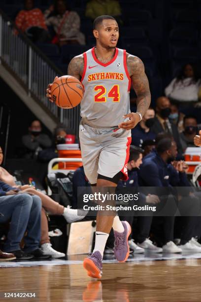 Marcus Georges-Hunt of the College Park Skyhawks handles the ball during the game against the Capital City GoGo during an NBA G-League game on April...