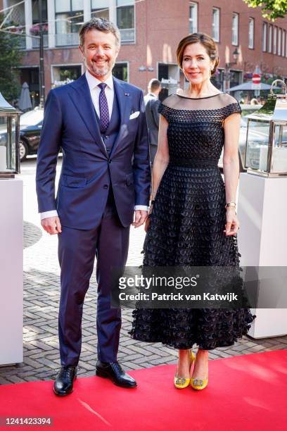 Crown Prince Frederik of Denmark and Crown Princess Mary of Denmark attend a Danish-Dutch trade dinner at the Grote Kerk on June 20, 2022 in The...