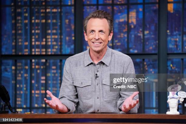 Episode 1309 -- Pictured: Host Seth Meyers during "A Closer Look" on June 20, 2022 --