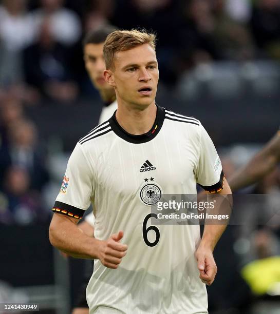 Joshua Kimmich of Germany during the UEFA Nations League League A Group 3 match between Germany and England at Allianz Arena on June 7, 2022 in...