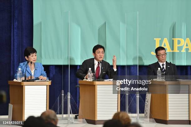 Social Democratic Party leader Mizuho Fukushima , Representative of the Democratic Party for the People Yuichiro Tamaki , Representative of Nippon...