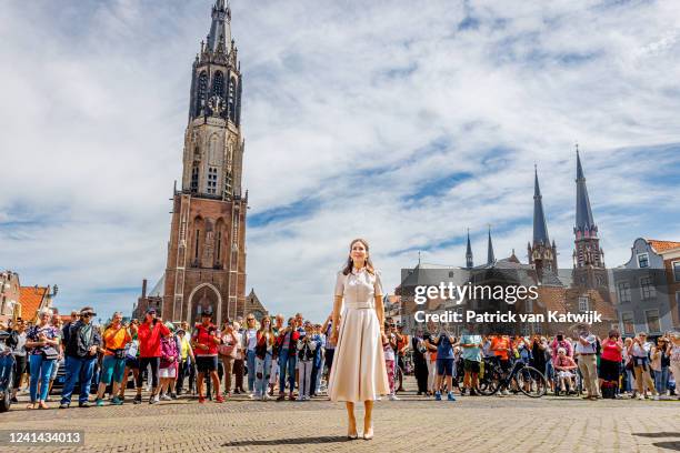 Crown Princess Mary of Denmark visits the Town Hall on June 21, 2022 in Delft, Netherlands.