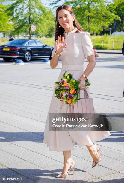 Crown Princess Mary of Denmark visits the Willem-Alexander Childrens Hospital at the Leiden University Medical Center on June 21, 2022 in Leiden,...