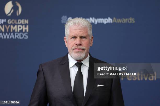 Us actor and producer and Former Jury President Ron Perlman poses for a photograph during the closing ceremony of the 61th Monte-Carlo Television...