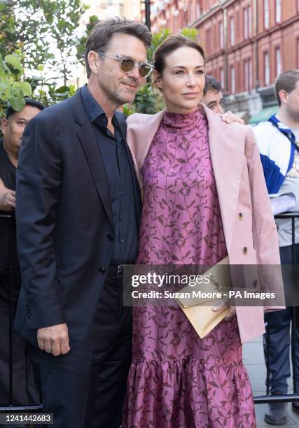 Dougray Scott and Claire Forlani arriving for the VIP dinner to celebrate the launch of Paramount+ in Europe at the Chiltern Firehouse, London....