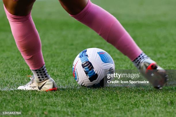 General view of San Diego Wave FC goalkeeper Kailen Sheridan clearing the ball during the second half of the NWSL soccer game between NJ/NY Gotham FC...