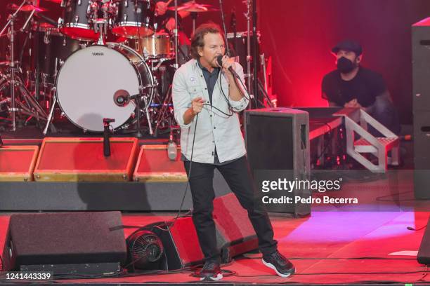 Eddie Vedder of the American rock band Pearl Jam performs live on stage during a concert at the on June 21, 2022 in Berlin, Germany.