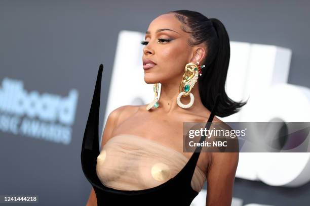 Pictured: Doja Cat arrives to the 2022 Billboard Music Awards held at the MGM Grand Garden Arena on May 15, 2022. --