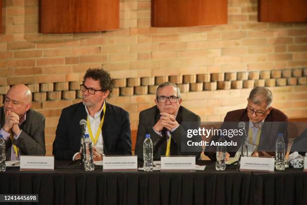 Former members of the FARC-EP Julian Gallo, aka Carlos Antonio Lozada; Jose Lisandro Lascarro, aka Pastor Alape; Rodrigo Londono, aka Timochenko;...