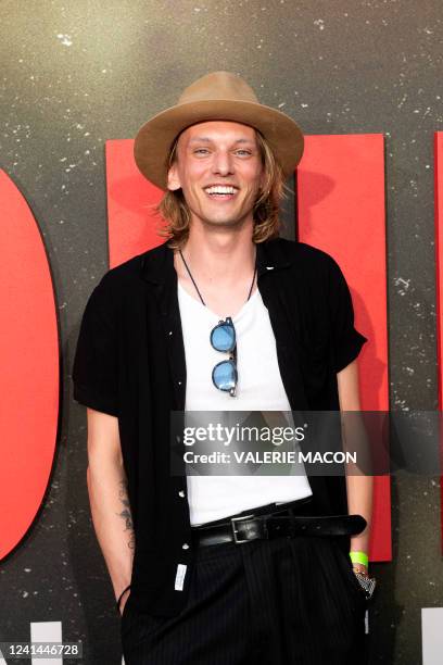 English actor Jamie Campbell Bower attends Universal's "The Black Phone" premiere at the Chinese theatre, June 21, 2022 in Hollywood, California.