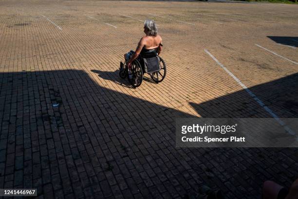 Randy waits for the Hope Center to open for the night on June 21, 2022 in Hagerstown, Maryland. The Hope Center, which has been assisting homeless...