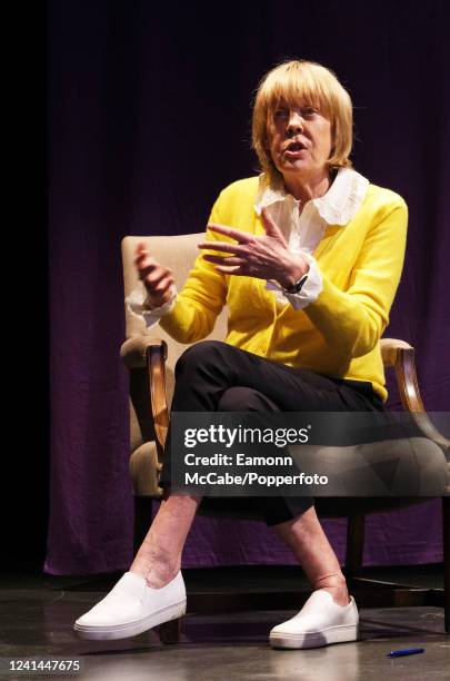 British writer and editor Emma Soames speaking during the 21st Aldeburgh Literary Festival held at the Jubilee Hall in Aldeburgh, Suffolk, 6th May...