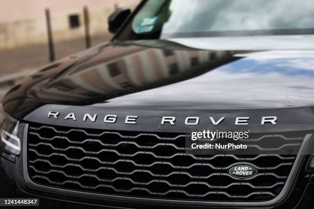 Range Rover and Land Rover logos are seen on a car in Krakow, Poland on June 21, 2022.