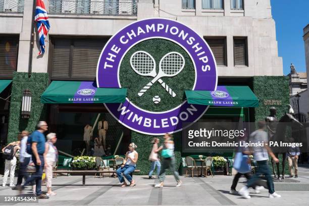General view of the Wimbledon tennis championship themed Ralph Lauren flagship store, on New Bond Street, London. Picture date: Wednesday June 22,...