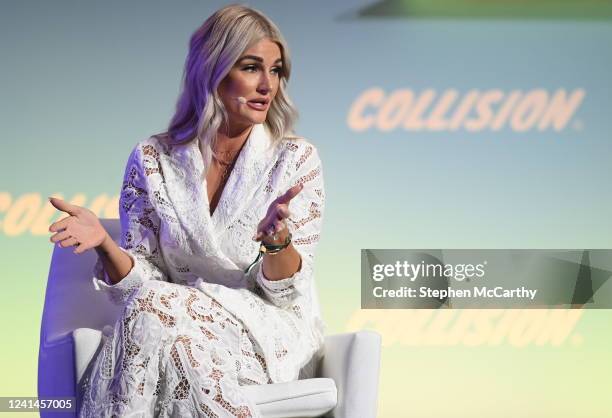 Toronto , Canada - 22 June 2022; Kaylyn Kyle, Olympian & Host, beIN Sport USA, NWFL & CBS Sport, on Sportstrade Stage during day two of Collision...