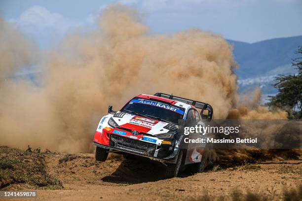 Kalle Rovanpera of Finland and Jonne Halttunen of Finland compete with their Toyota Gazoo Racing WRT Toyota GR Yaris Rally1 during Day One of the FIA...