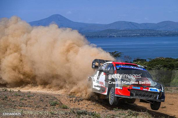 Sebastien Ogier of France and Benjamin Veillas of France are competing with their Toyota Gazoo Racing WRT Toyota GR Yaris Rally1 during Day One of...