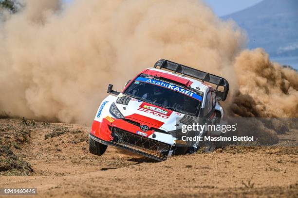 Takamoto Katsuta of Japan and Aaron Johnston of Ireland are competing with their Toyota Gazoo Racing WRT Toyota GR Yaris Rally1 during Day One of the...