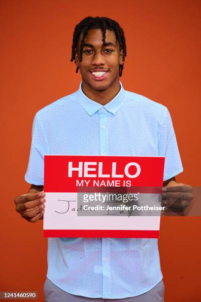 Draft Prospect, Jaden Ivey poses for a portrait during media availability and circuit as part of the 2022 NBA Draft on July 22, 2022 at the Westin...