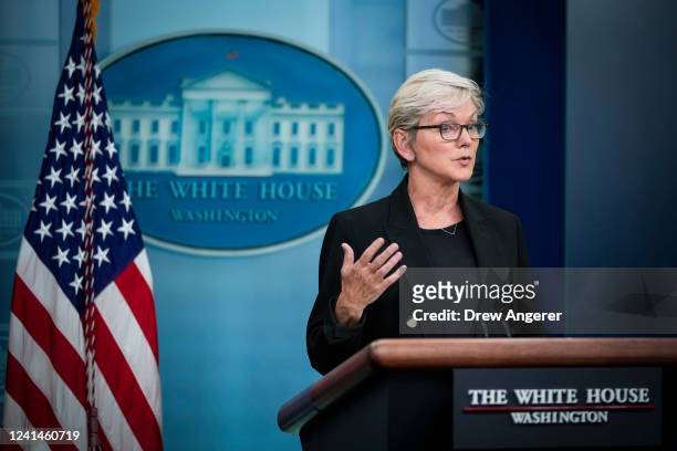 Secretary of Energy Jennifer Granholm speaks during the daily press briefing at the White House on June 22, 2022 in Washington, DC. Granholm...