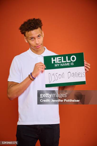 Draft Prospect, Dyson Daniels poses for a portrait during media availability and circuit as part of the 2022 NBA Draft on July 22, 2022 at the Westin...