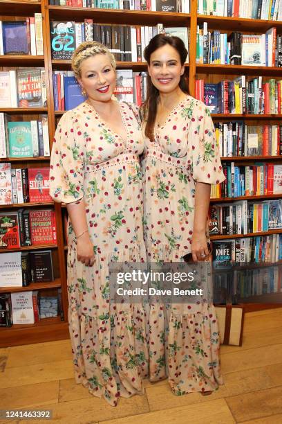 Natalie Rushdie and Sophie Winkleman attend the launch of new novel "The Quickening" by Talulah Riley at Daunt Books on June 22, 2022 in London,...