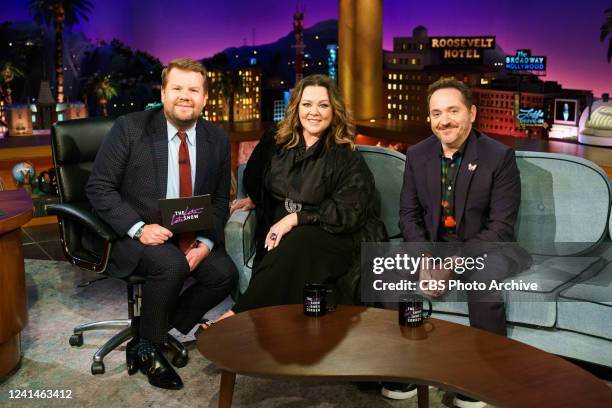 The Late Late Show with James Corden airing Monday, June 13 with guests Melissa McCarthy, Ben Falcone, and Rufus Wainwright.