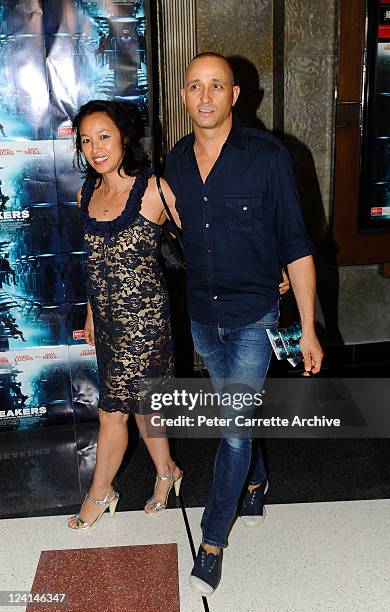 Singer Mark Lizotte and his wife Jep Lizotte arrive for the Australian premiere of the film 'Daybreakers' at Hoyts Cinema at The Entertainment...