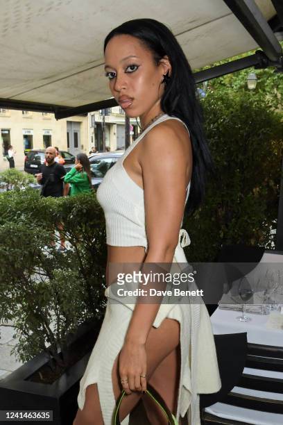 Chi Virgo attends the Holzweiler dinner during Paris Fashion Week at La Societe on June 22, 2022 in Paris, France.