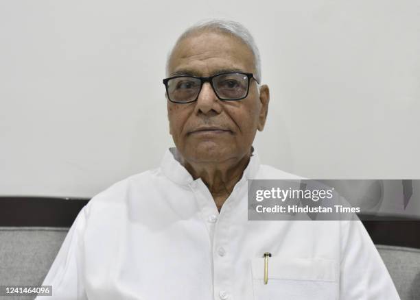 Leader Welcome to Opposition president candidate Yashwant Sinha, during the presidential election campaigning committee at NCP office on June 22,...
