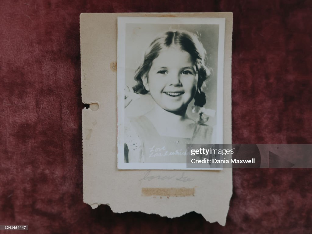 A childhood photo Lora Lee Michel is seen at Leslie Hannahs home on... News  Photo - Getty Images