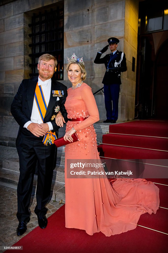 Dutch Royals Attend The Gala Diner For Diplomatic Corps At Royal Palace In Amsterdam