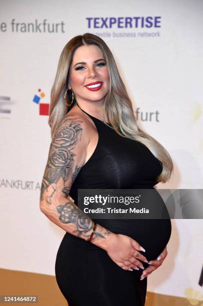 Pregnant Jenny Frankhauser attends the 15th LEA - Live Entertainment Award at Festhalle on June 22, 2022 in Frankfurt am Main, Germany.