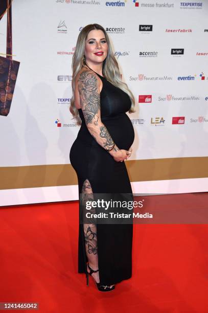 Pregnant Jenny Frankhauser attends the 15th LEA - Live Entertainment Award at Festhalle on June 22, 2022 in Frankfurt am Main, Germany.