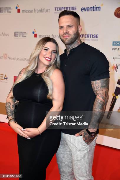 Pregnant Jenny Frankhauser and her boyfriend Steffen König attend the 15th LEA - Live Entertainment Award at Festhalle on June 22, 2022 in Frankfurt...