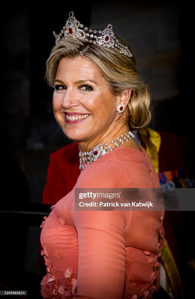 Dutch Royals Attend The Gala Diner For Diplomatic Corps At Royal Palace In Amsterdam